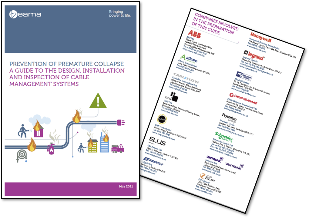 BEAMA publishes new guidance document  to aid installers to select and erect Wiring Systems to prevent cables from premature collapse due to the effects of heat caused by fire.