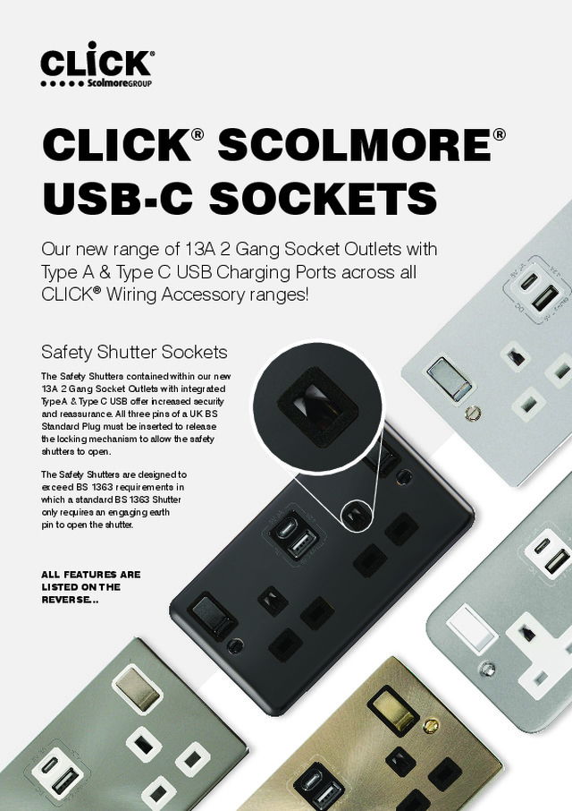 Click Scolmore USB-C sockets flyer