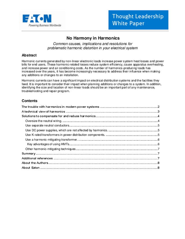 Eaton - No Harmony in Harmonics