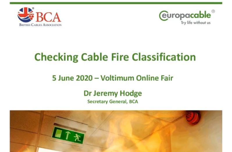 Checking cable fire classification