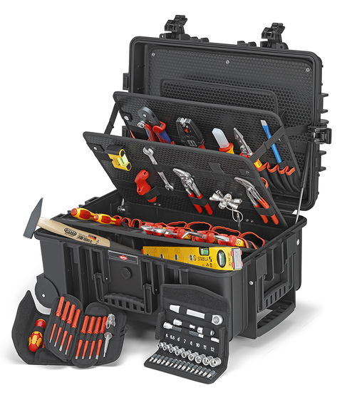 "Robust45 Move" Electric Tool Case - 63 parts, with integrated wheels and telescopic handle