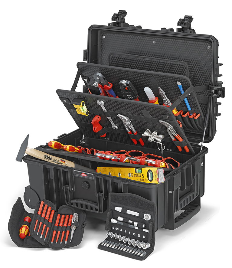 "Robust45 Move" Electric Tool Case - 63 parts, with integrated wheels and telescopic handle