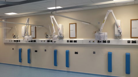 White aluminium trunking does Sterling job for hospital
