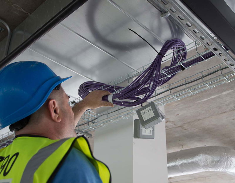 Wire basket and floor boxes installed at prestigious office refurbishment