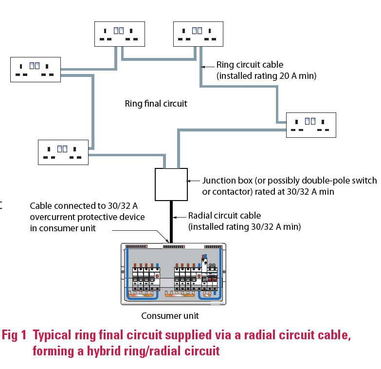 Common issues relating to hybrid ring/radial final circuits
