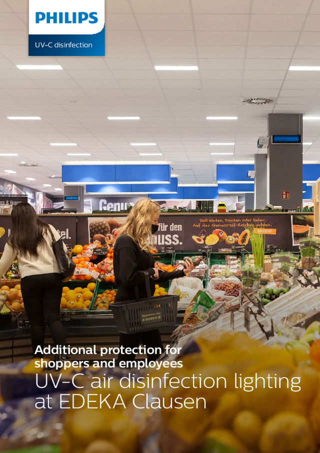 UV-C air disinfection lighting at EDEKA Clausen