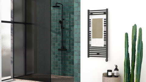 Upgrade your clients’ bathrooms this March: Offer the Rointe 'Elba Oval WiFi' heated towel rail for efficient, intelligent heating