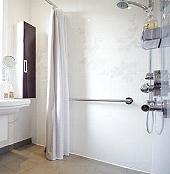 Q & A of the Day – With a shower room, where does the zone end outside?