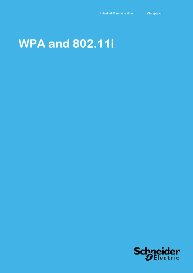 Schneider Electric - WPA and 802.11i