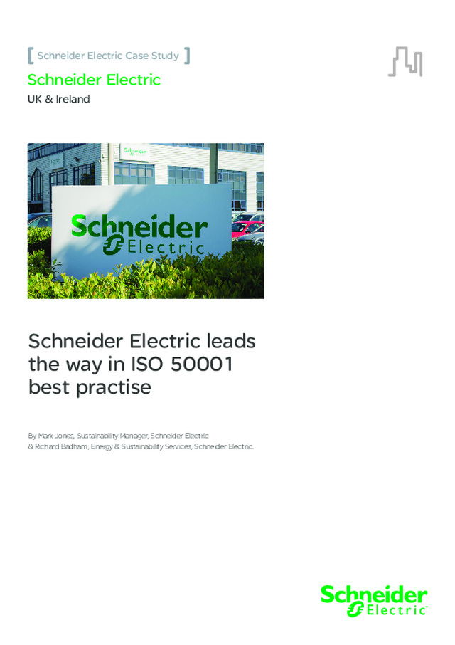 Schneider Electric - Case Study - Schneider Electric leads the way in ISO 50001 best practise - 2015