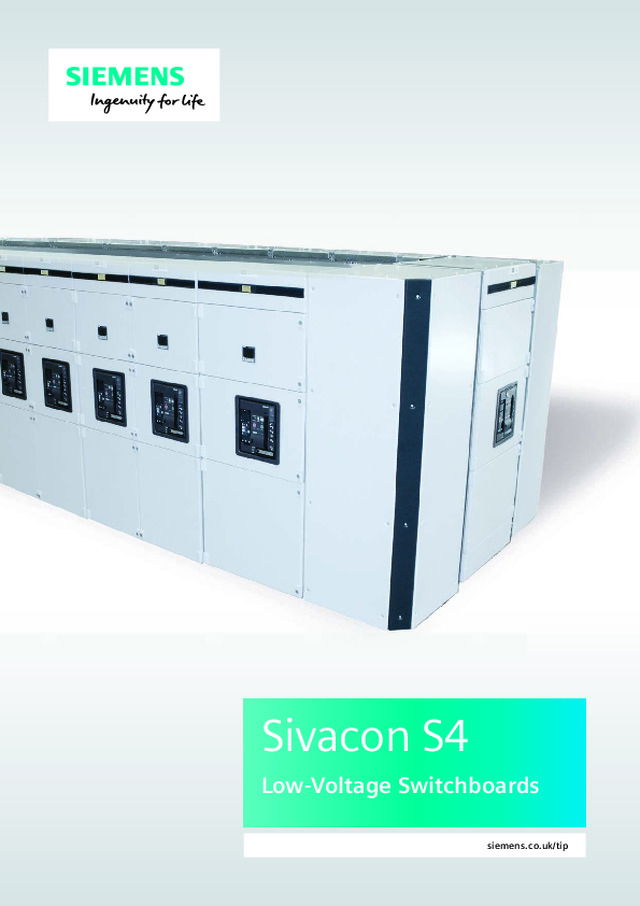 Sivacon S Low-Voltage Switchboards - Siemens - 2017