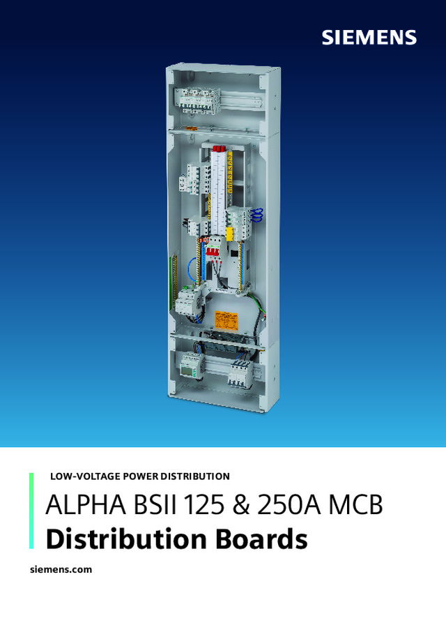 ALPHA BSII 125 & 250A MCB Distribution Boards