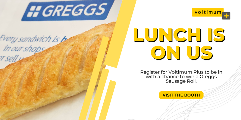 Attending Voltimum Live? Visit the Voltimum Plus stand and sign up for free – you could win a Greggs voucher!