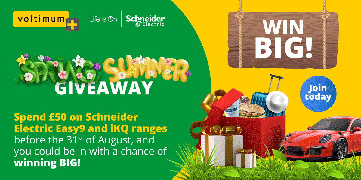 Time is running out to enter the Schneider Electric prize draw! Make your purchases before the end of August for the chance to win