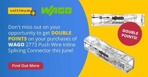 Join Voltimum Plus and make the most of our June DOUBLE POINTS promotion on the Wago 2773 Series Inline Connectors!