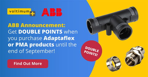 Purchase ABB products? From now until 30th September, you can get double points on purchases of various ABB ranges when you join Voltimum Plus!