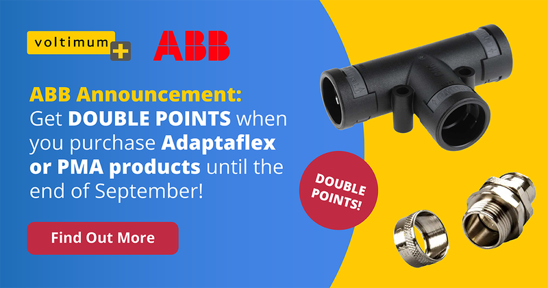 Purchase ABB products? From now until 30th September, you can get double points on purchases of various ABB ranges when you join Voltimum Plus!