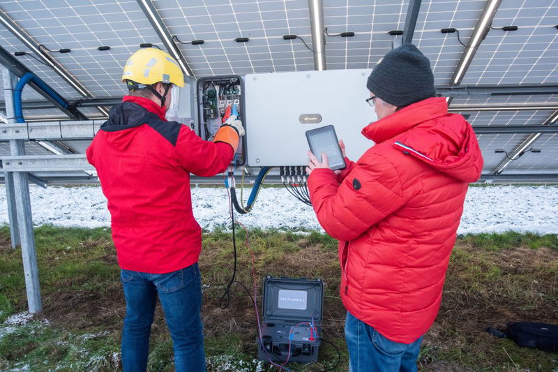 Measuring short circuit loop impedance at solar farms and photovoltaic power plants
