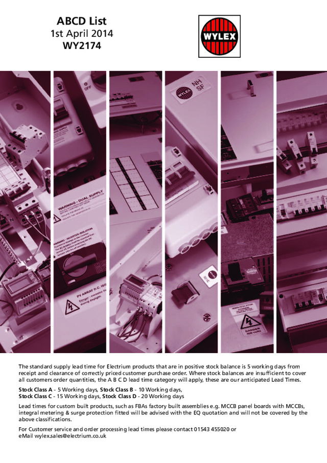 Wylex - Product Catalogue - 2014 - ABCD List