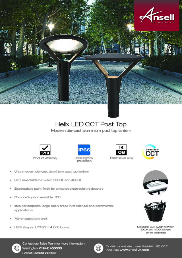 Helix LED CCT Post Top