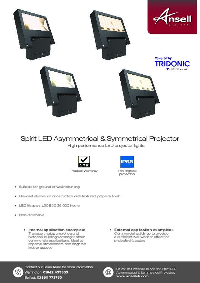 Spirit LED Asymmetrical & Symmetrical Projector
