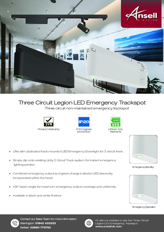 Three Circuit Legion LED Emergency Trackspot