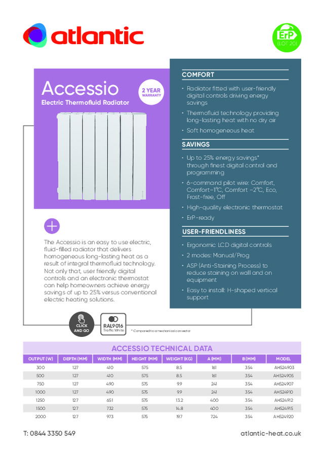 Accessio Electric Thermofluid Radiator