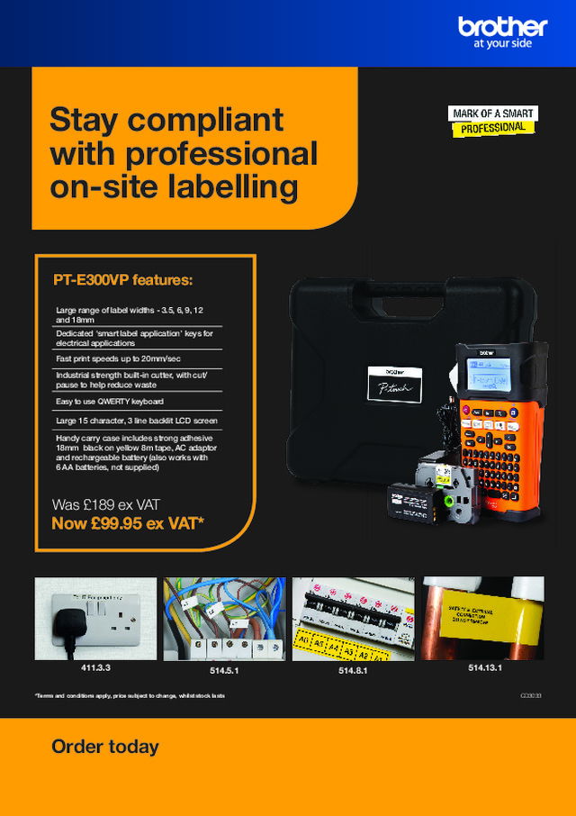 Stay compliant with professional on-site labelling - PT-E300VP