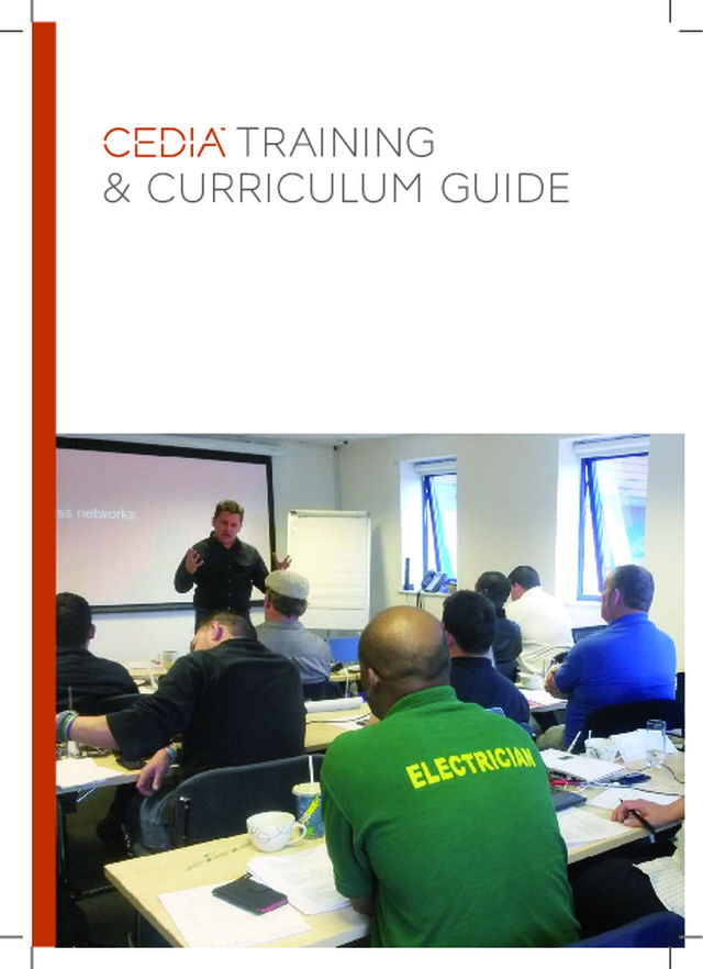 CEDIA - Training & CURRICULum GUIDE - 2016