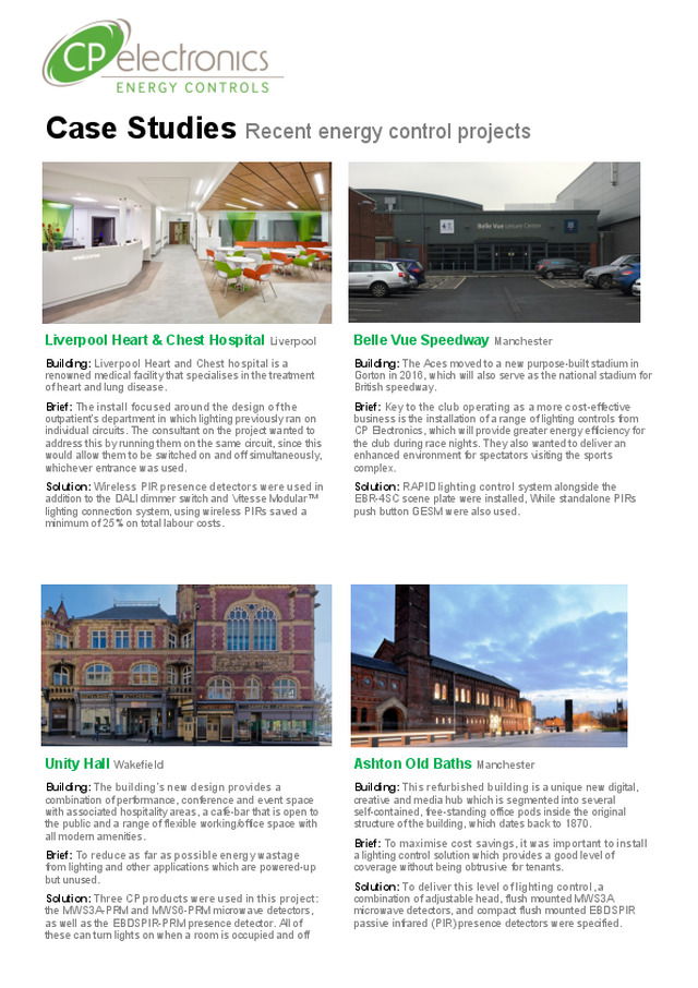 Recent Energy Control Projects