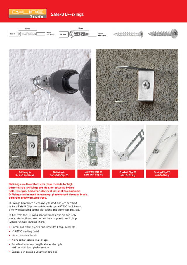 Safe-D D-Fixings Data Sheet
