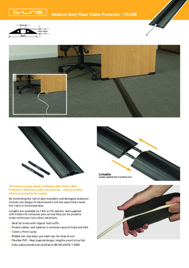 Medium Duty Floor Cable Protector - FC68B Data Sheet