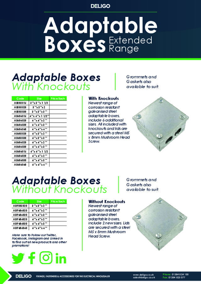 DELIGO: Adaptable Boxes - Extended Range