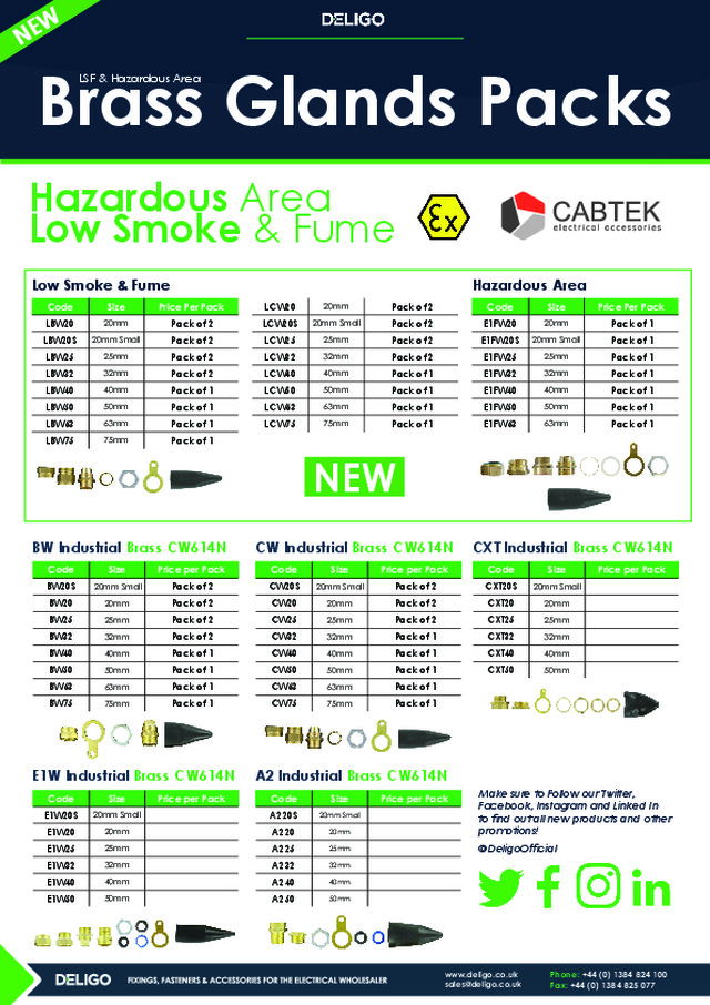 DELIGO: Brass Glands Packs