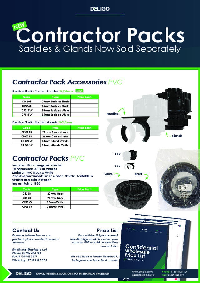 DELIGO: Contractor Packs Saddles & Glands Now Sold Separately