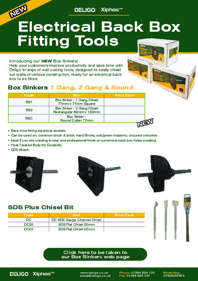 DELIGO: Electrical Back Box Fitting Tools