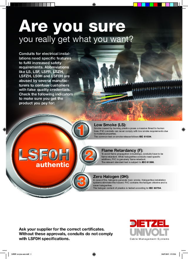 LSF0H (LSFOH) - Low Smoke Flame Retardant Zero Halogen