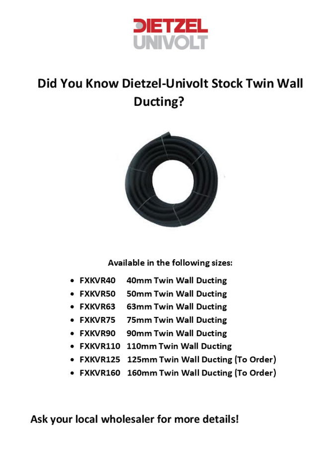 Underground Twin Wall Ducting