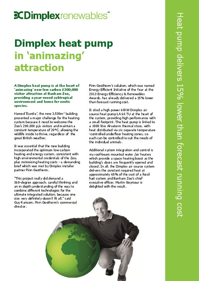 Dimplex heat pump in ‘animazing’ attraction