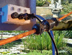Making a safe electrical connection in the garden with Aqua-safe