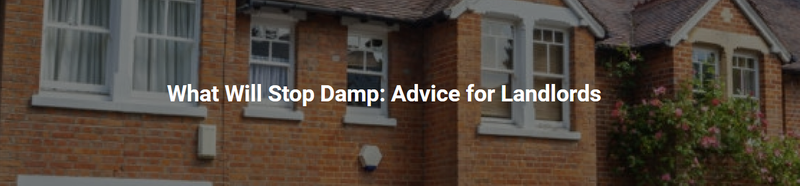 What Will Stop Damp: Advice for Landlords