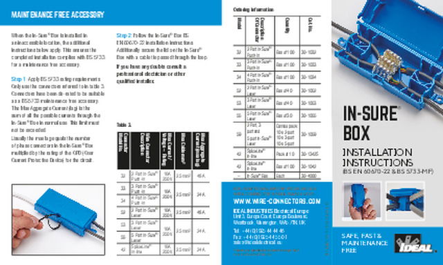 IDEAL In-Sure Box Enclosure Installation Instructions
