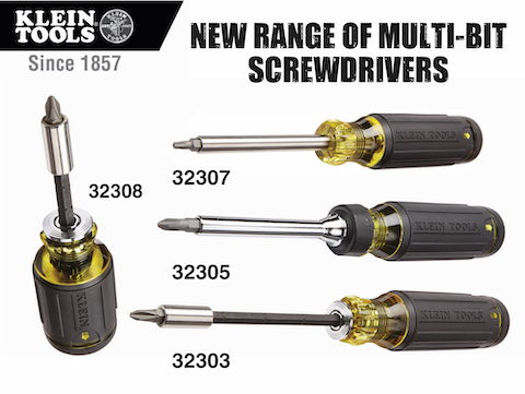 New Multi-Bit Screwdrivers from Klein Tools® Make Driving Faster and Easier