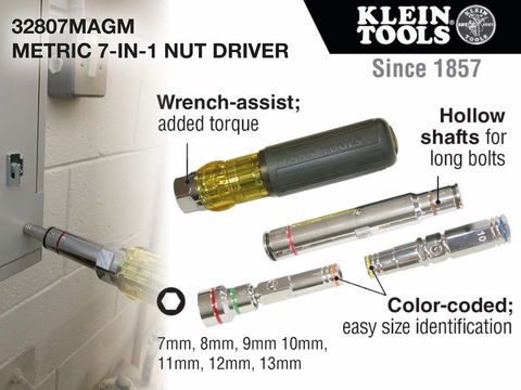 New Metric 7-in-1 Nut Driver, one tool does it all!