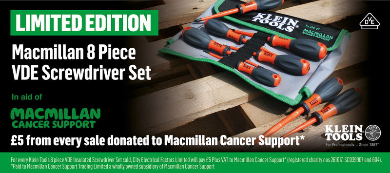 Klein Tools and City Electrical Factors join forces in support of Macmillan Cancer Support