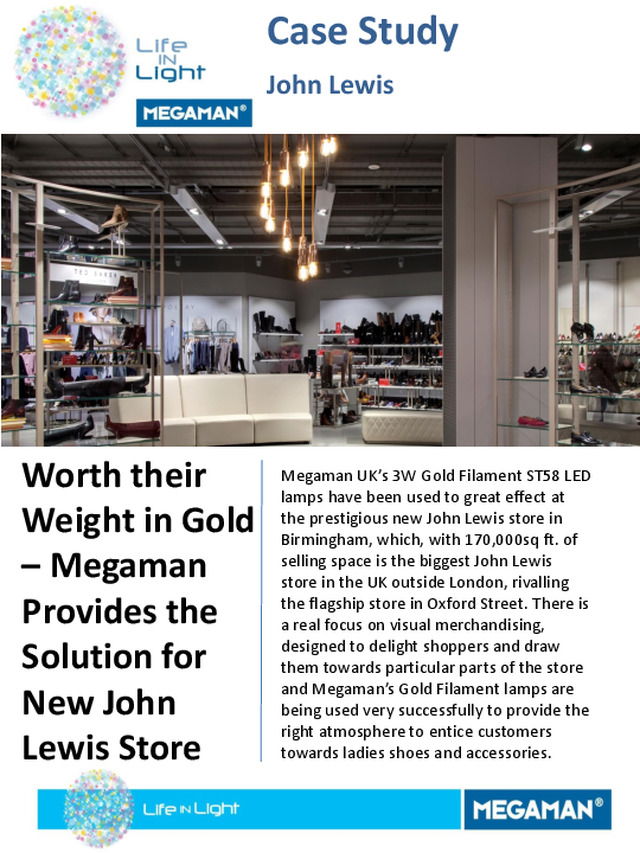 Megaman - Worth their Weight in Gold – Megaman Provides the Solution for New John Lewis Store - Case Study - 2016
