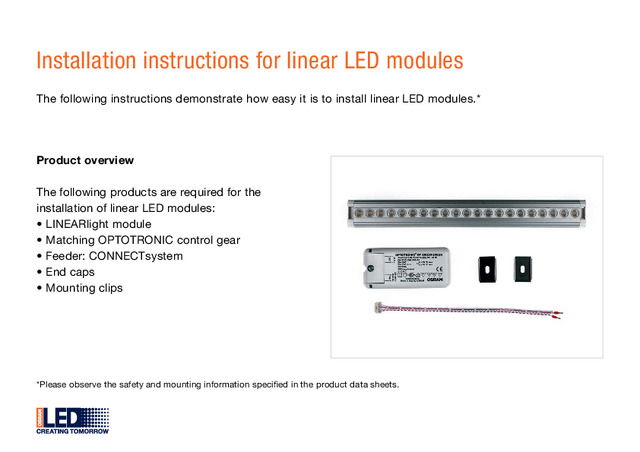OSRAM - Installation instructions for linear LED modules