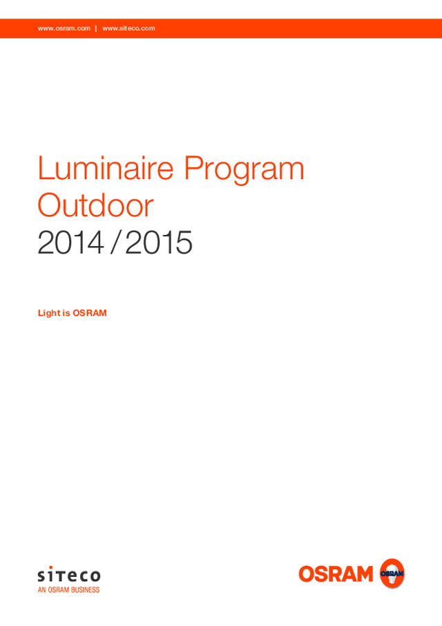 OSRAM - Product Catalogue - Luminaire Program Outdoor 2014-2015