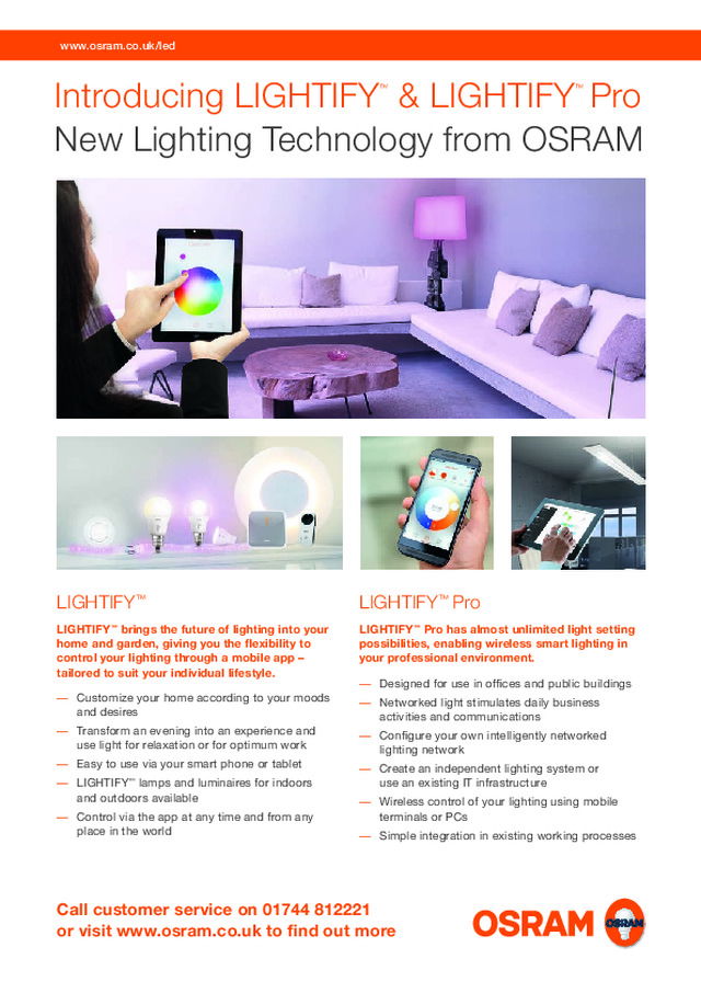 OSRAM - Product Catalogue - Lightify Advert - 2015