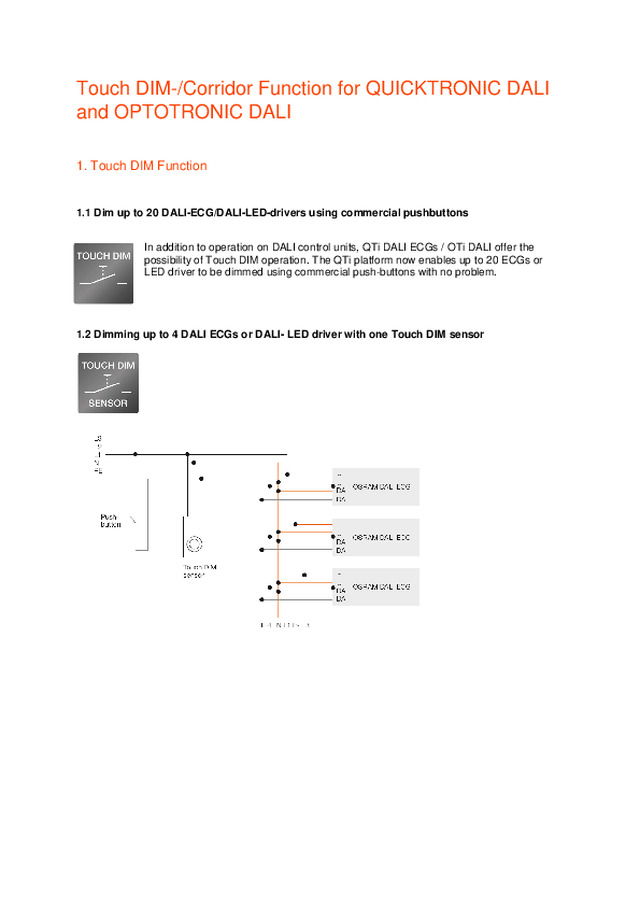 Touch DIM-/Corridor Function for QUICKTRONIC DALI and OPTOTRONIC DALI  - Osram - 2017